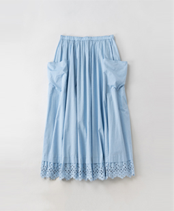 Organic broadcloth lace-trim skirt