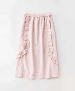 Vintage twill frill-trim skirt