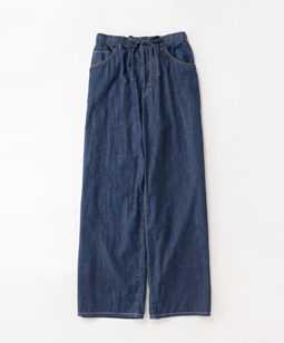 Light denim trapeze pants