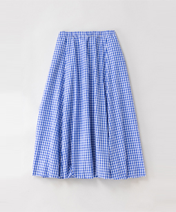 Ripple gingham puffy skirt