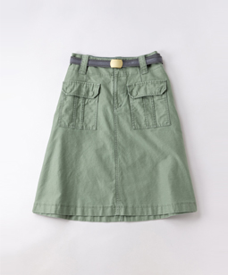 Military satin work skirt