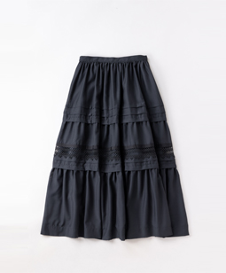 High twist spun tiered skirt