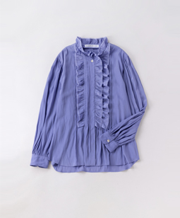 Frill-trim noble blouse