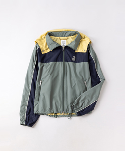 Technical cloth zip-up blouson