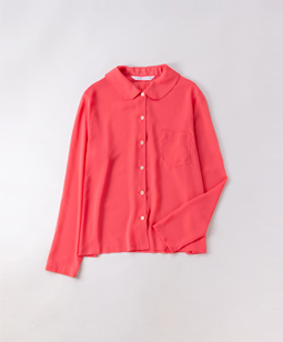 Chiffon georgette round collar shirt