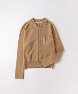 Fine wool zip-up knit