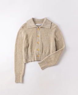 Mole yarn shawl collar cardigan