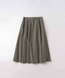 Heavy suede side flare skirt
