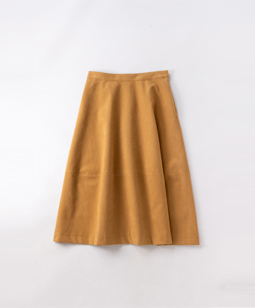 Fake suede bell skirt