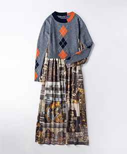 Schiele‘s landscapes trompe-l'oeil dress