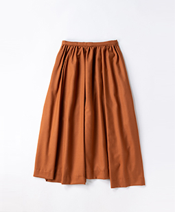 Wool gabardine gored skirt