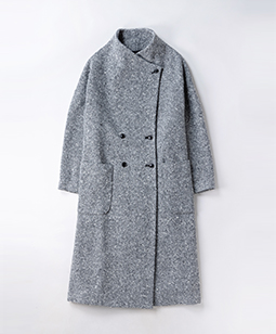 Wrapped collar long coat